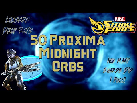 Marvel Strike Force: Opening 50 Proxima Midnight Orbs - With lower drop rates, how much did I get?