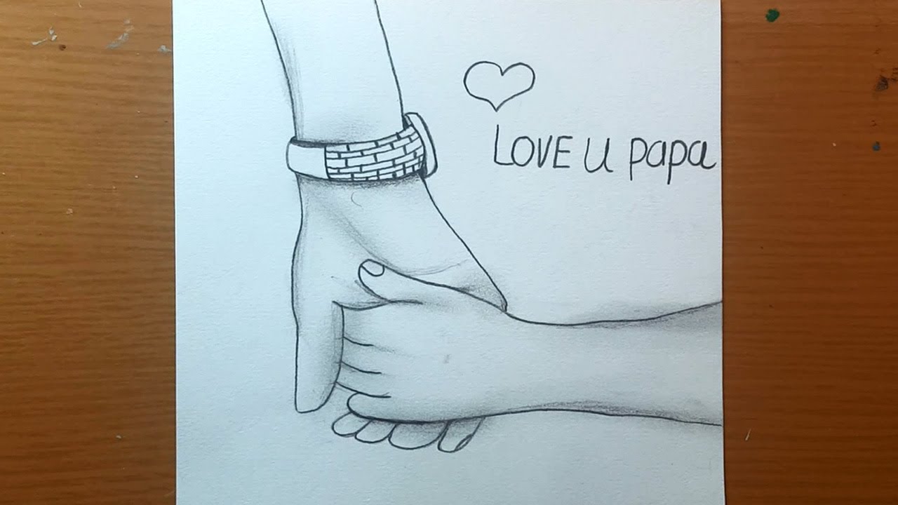 come Disegno di festa del papà con schizzo a matita per principianti | Festa del papà disegno