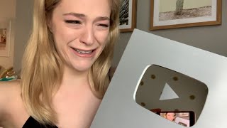 Crying Over My 100K Subscriber Silver Play Button Unboxing | Kelsey Impicciche video