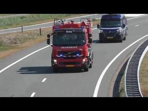 P1,Brandweer Grou 02-6360 + 02-6382 SBH met spoed naar een akker brand in sexbierum!