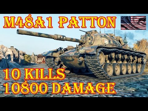 M48A1 Patton  10 Kills, 10800 Damage ★ Ruinberg ★ World of Tanks