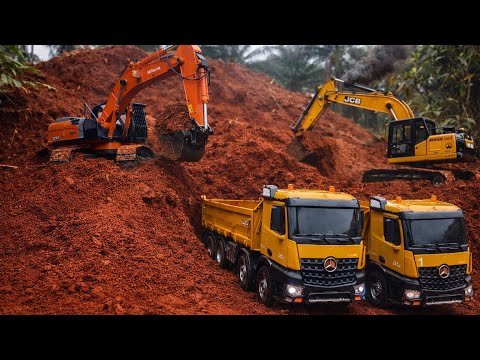 Strong Scale 1/16 : RC Excavator HITACHI & JCB & HUINA 1536 Servo Liner Electric 