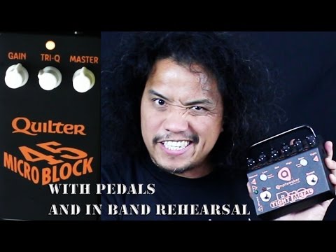 Quilter Micro Block 45 with pedals and live band rehearsal