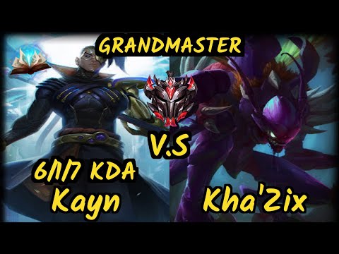 Karasmai (KAYN) vs KHA'ZIX - 6/1/7 KDA JUNGLE GAMEPLAY - NA Ranked GRANDMASTER