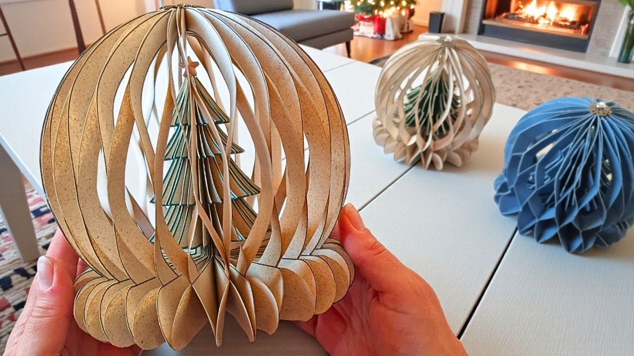 Kirigami Crafts: Transforming Paper into a Festive Wonderland with a Christmas Tree in a Paper Dome