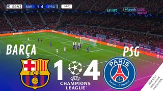 Últimos minutos • BARCELONA 1-4 PSG • UEFA Champions League 23/24 | Simulación y Recreación de VJ