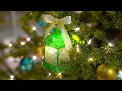 Winter Lane Mini Lantern Glass Ornaments with Gift Bags  Set of 3