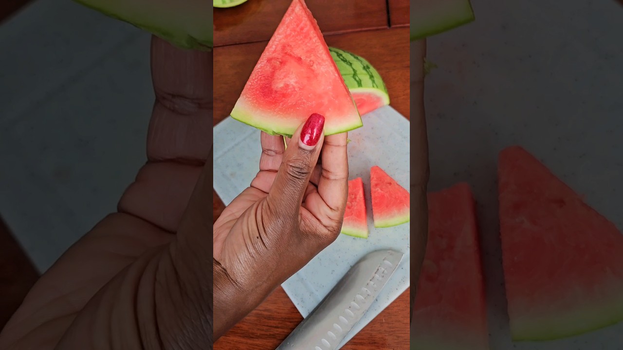How to cut  Watermelon 🍉triangles #cutting skills #summer #watermelon