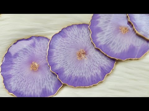 Beautiful Teal Bronze Geode Resin Coasters