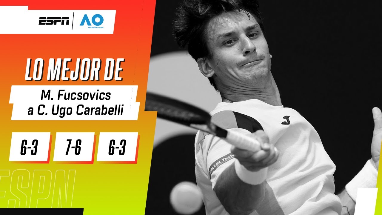 UGO CARABELLI CAYÓ EN SETS CORRIDOS ANTE FUCSOVICS Y SE DESPIDIÓ DEL SUEÑO AUSTRALIANO | RESUMEN