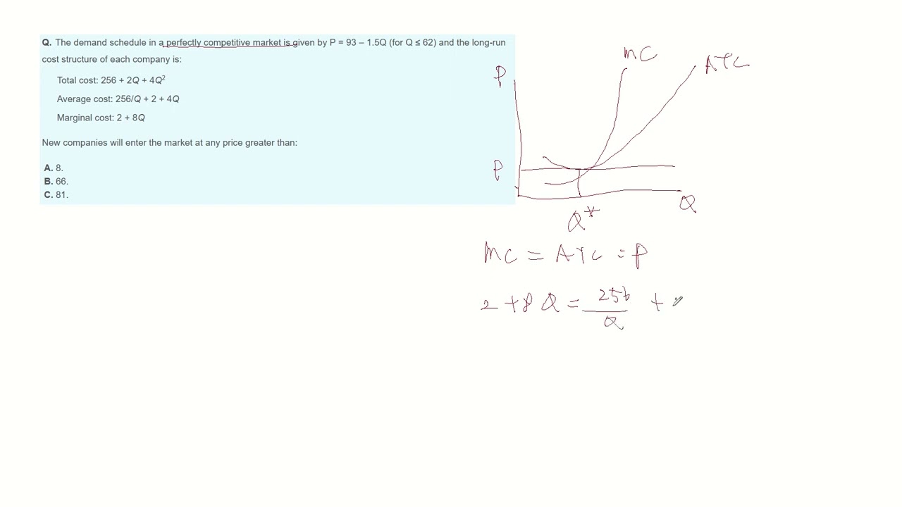 Long-run Equilibrium - CFA Level1 practice question