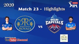 DC vs RR IPL 2020 Match Highlights : Delhi Capitals vs Rajasthan Royals (IPL 23rd match)