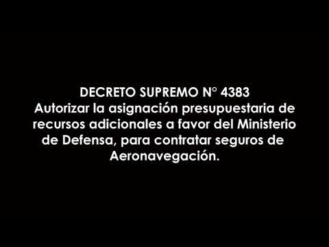 DECRETO SUPREMO N° 4383 - Autorizar asignación presupuestaria de recursos para Ministerio de Defensa