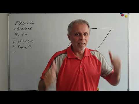 lecții 46: ROMBUL 3 - folosim proprietățile rombului și ale triunghiului - aflăm perimetru/unghiuri