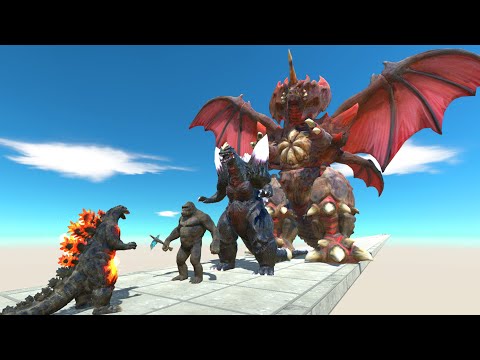 New Burning Godzilla  Vs TeaM Monster Destoroyah Godzilla Death run-Animal Revolt Battle Simulator