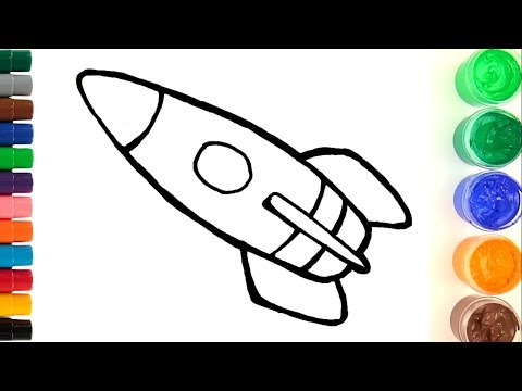 Animated Art Space Rocket coloring pages Learn Colors for kids, Toddlers | BoBo Art 0+
