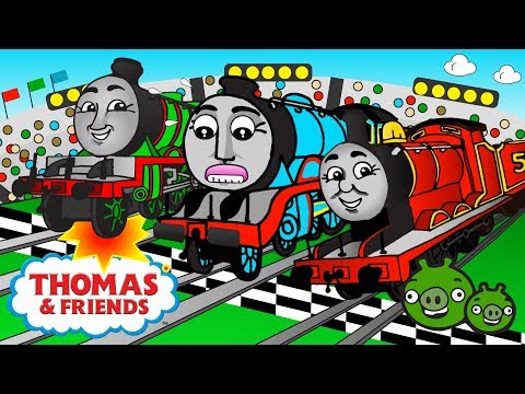 THOMAS & FRIENDS RACE ♦ VS ♦ ANGRY BIRDS | FROZEN | PAW PATROL
