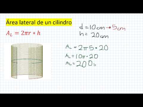 Cilindro Area lateral, Area total y Volumen HD