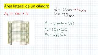 Cilindro Area lateral, Area total y Volumen HD