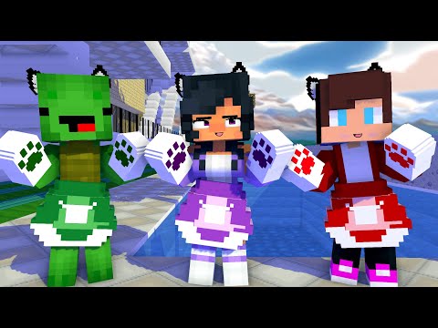 PAW DANCE FIRST MEET TUTU APHMAU MIKEY VS JJ BECOME A GIRL CHALLENGE -  MINECRAFT ANIMATION #shorts
