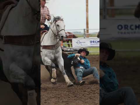 Epic Steer Wrestling action  #cowboys #rodeo #slowmo