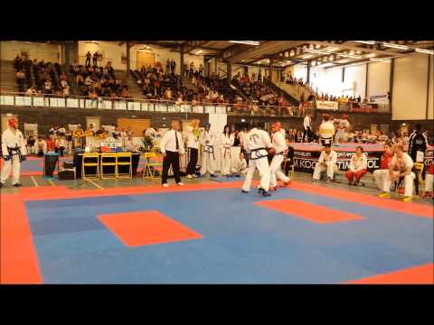 Adam Swain vs Johannes Gottwald (GER) Round 2/2. Men's -70kg Sparring. Holland Cup 2014