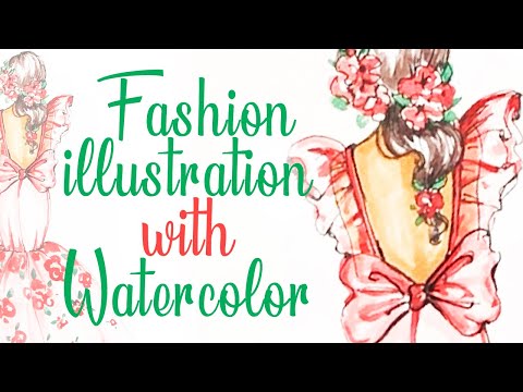 Fashion illustration | How To Draw a Red Dress illustration #fashionillustrationtutorial