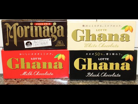 Morinaga Milk Chocolate, Lotte Ghana: White Chocolate, Milk Chocolate, Black Chocolate Review