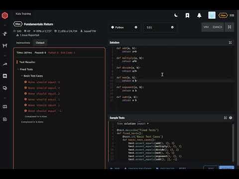 Codewars Python Fundamentals Return
