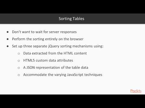 Advanced JQuery 3 Sorting Table Rows | packtpub com