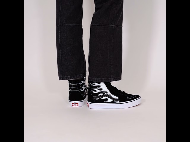 vans sk8 hi white flame