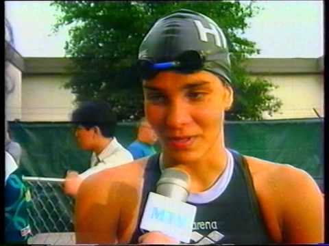 Egerszegi Krisztina és Kiss László nyilatkozik az ötödik olimpiai győzelem után-1996.