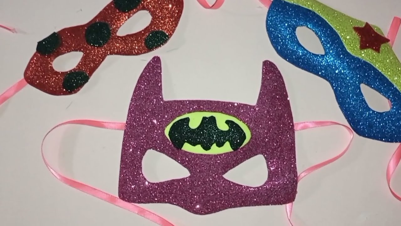 3 MASCARAS PARA NIÑAS /COMO HACER ANTIFAZ DE SUPER HÉROE PARA NIÑA/MASCARA PARA CARNAVAL O HALLOWEEN