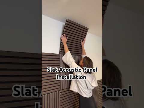 Slat Acoustic Panel Installation #acousticpanels #soundproofing #homedecor #interiordesign #acoustic