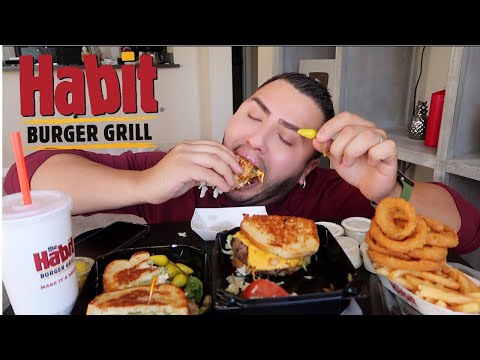 Onion Rings, Bacon Burger MUKBANG