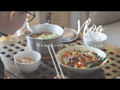 Home Cook Vegan Korean Meals | Korean Soy Bean Paste Soup & Japchae