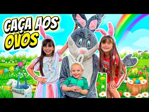 EASTER EGG HUNT WITH THE EASTER BUNNY - Jéssica Godar and Laurinha and Helena and Gabriel