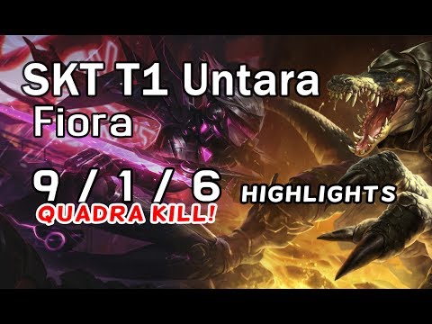 SKT T1 Untara Fiora vs Renekton Highlights | Quadra Kill!