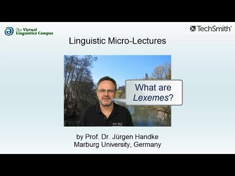 MOR_020 - Linguistic Micro-Lectures: Lexemes
