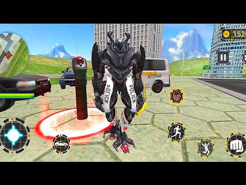Grand Police Flying Car Transform Game: US Police Robot City Battle #2 - Android Gameplay