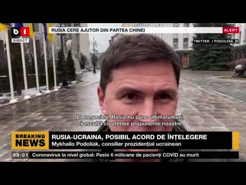 RUSIA-UCRAINA, POSIBIL ACORD DE ÎNȚELEGERE - ASTĂZI, O NOUĂ RUNDĂ DE NEGOCIERI PRIN VIDEOCONFERINȚĂ