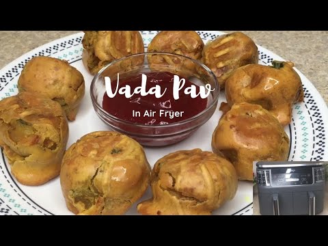 Vada Pav In Air Fryer | Non deep fried Batata vada | How to make vada pav in air fryer