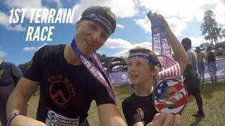 OUR FIRST TERRAIN RACE:  8 YEAR OLD RUNS THE ADULT COURSE