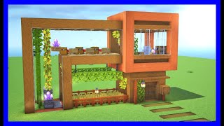 細長いおしゃれな木造ハウスを建築！内装も豪華に作り方は簡単！【建築紹介・チュートリアル】サバイバルマイクラバニラゆっくり実況 1.19　Minecraft​　ソラクラ