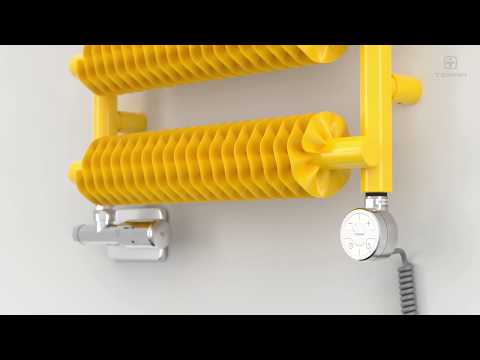 Установка нагревателей Terma MOA, MEG, DRY. Версия с кабелем и вилкой