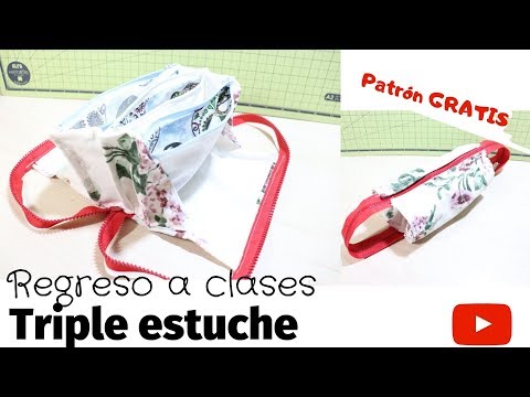 Costura DIY | Cómo hacer paso a paso un estuche triple | Vuelta al cole | Costura para principiantes