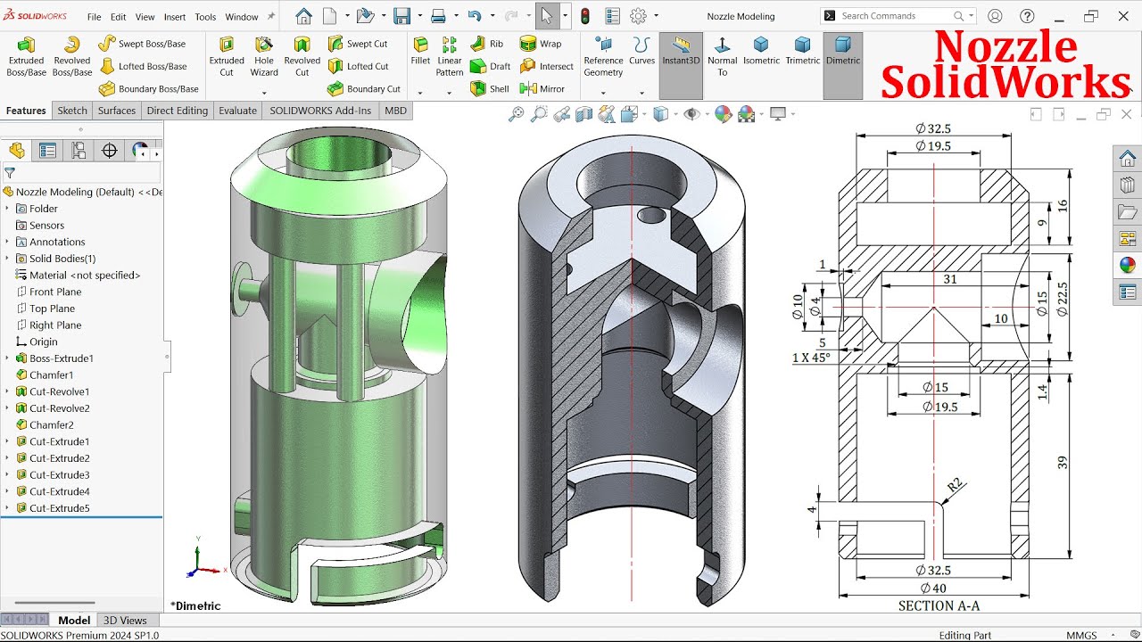 Nozzle Modeling in SolidWorks