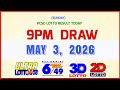 Lotto Results Today 9pm May 3, 2026 PCSO 6/58, 6/49