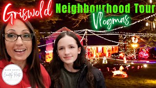 GRISWOLD NEIGHBOURHOOD CHRISTMAS LIGHTS TOUR | NIGHT BARN CHORES | VLOGMAS 2022