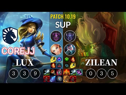 TL CoreJJ Lux vs Zilean Sup - KR Patch 10.19